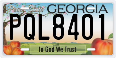 GA license plate PQL8401