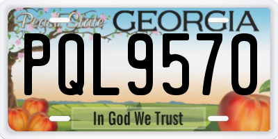 GA license plate PQL9570