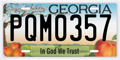 GA license plate PQM0357