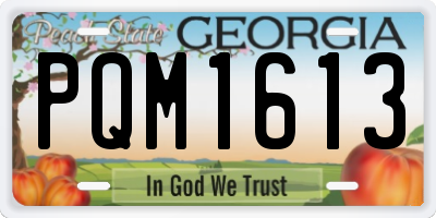 GA license plate PQM1613