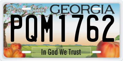 GA license plate PQM1762
