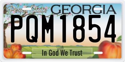 GA license plate PQM1854