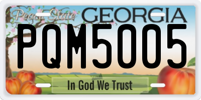 GA license plate PQM5005