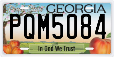 GA license plate PQM5084