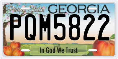 GA license plate PQM5822
