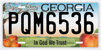 GA license plate PQM6536