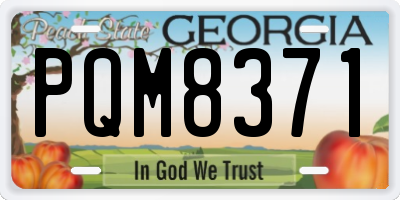 GA license plate PQM8371