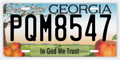 GA license plate PQM8547