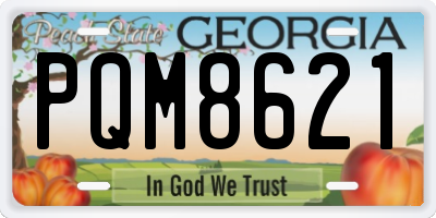 GA license plate PQM8621