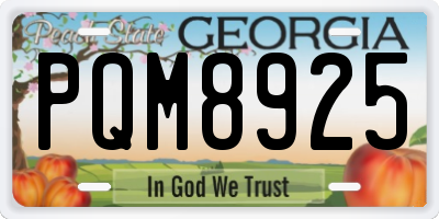 GA license plate PQM8925