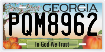 GA license plate PQM8962