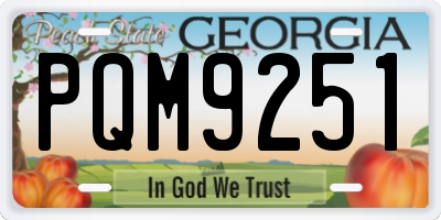 GA license plate PQM9251