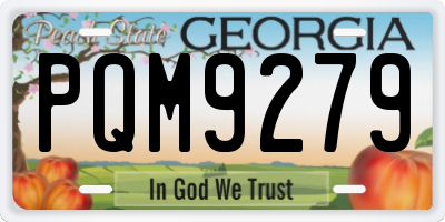 GA license plate PQM9279