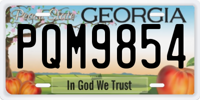 GA license plate PQM9854