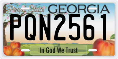 GA license plate PQN2561