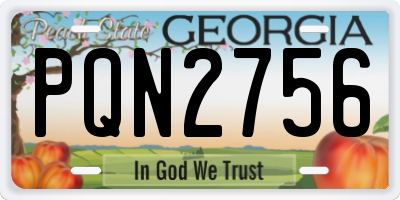 GA license plate PQN2756