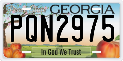 GA license plate PQN2975