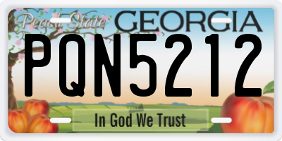GA license plate PQN5212