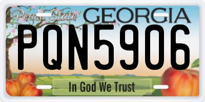 GA license plate PQN5906