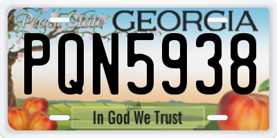 GA license plate PQN5938