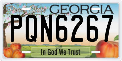 GA license plate PQN6267
