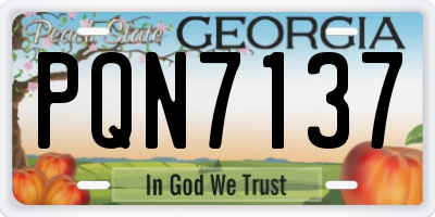 GA license plate PQN7137