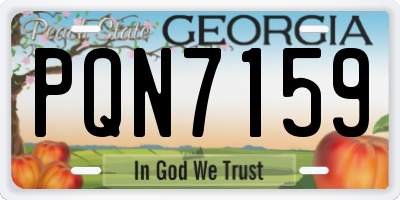 GA license plate PQN7159