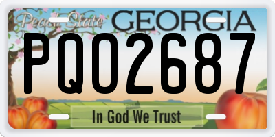 GA license plate PQO2687