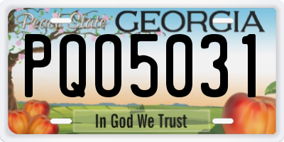 GA license plate PQO5031