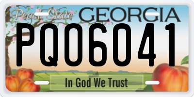 GA license plate PQO6041