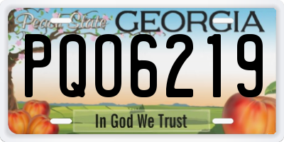 GA license plate PQO6219