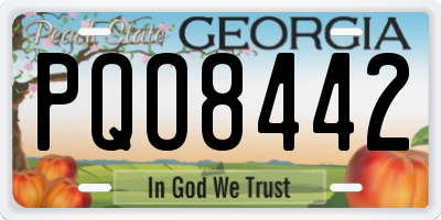 GA license plate PQO8442
