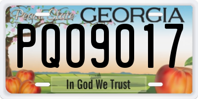 GA license plate PQO9017