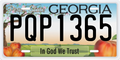 GA license plate PQP1365