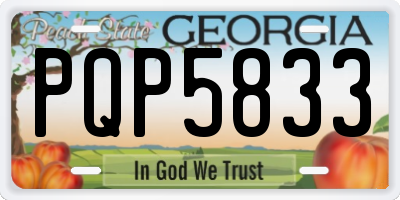 GA license plate PQP5833