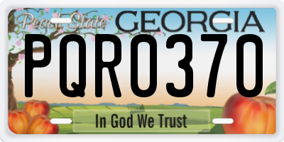 GA license plate PQR0370