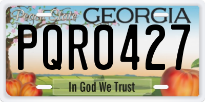GA license plate PQR0427