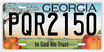 GA license plate PQR2150