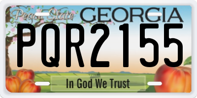 GA license plate PQR2155