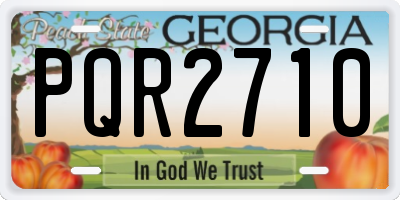 GA license plate PQR2710