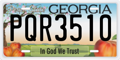 GA license plate PQR3510