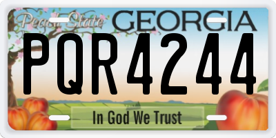 GA license plate PQR4244