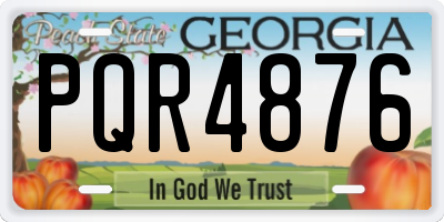 GA license plate PQR4876