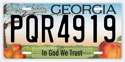 GA license plate PQR4919