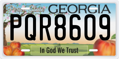 GA license plate PQR8609