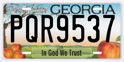 GA license plate PQR9537