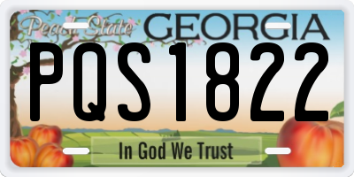 GA license plate PQS1822