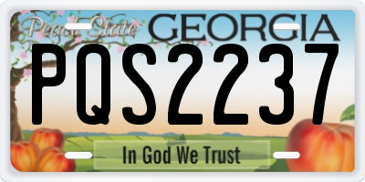 GA license plate PQS2237