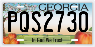 GA license plate PQS2730
