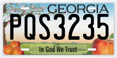 GA license plate PQS3235